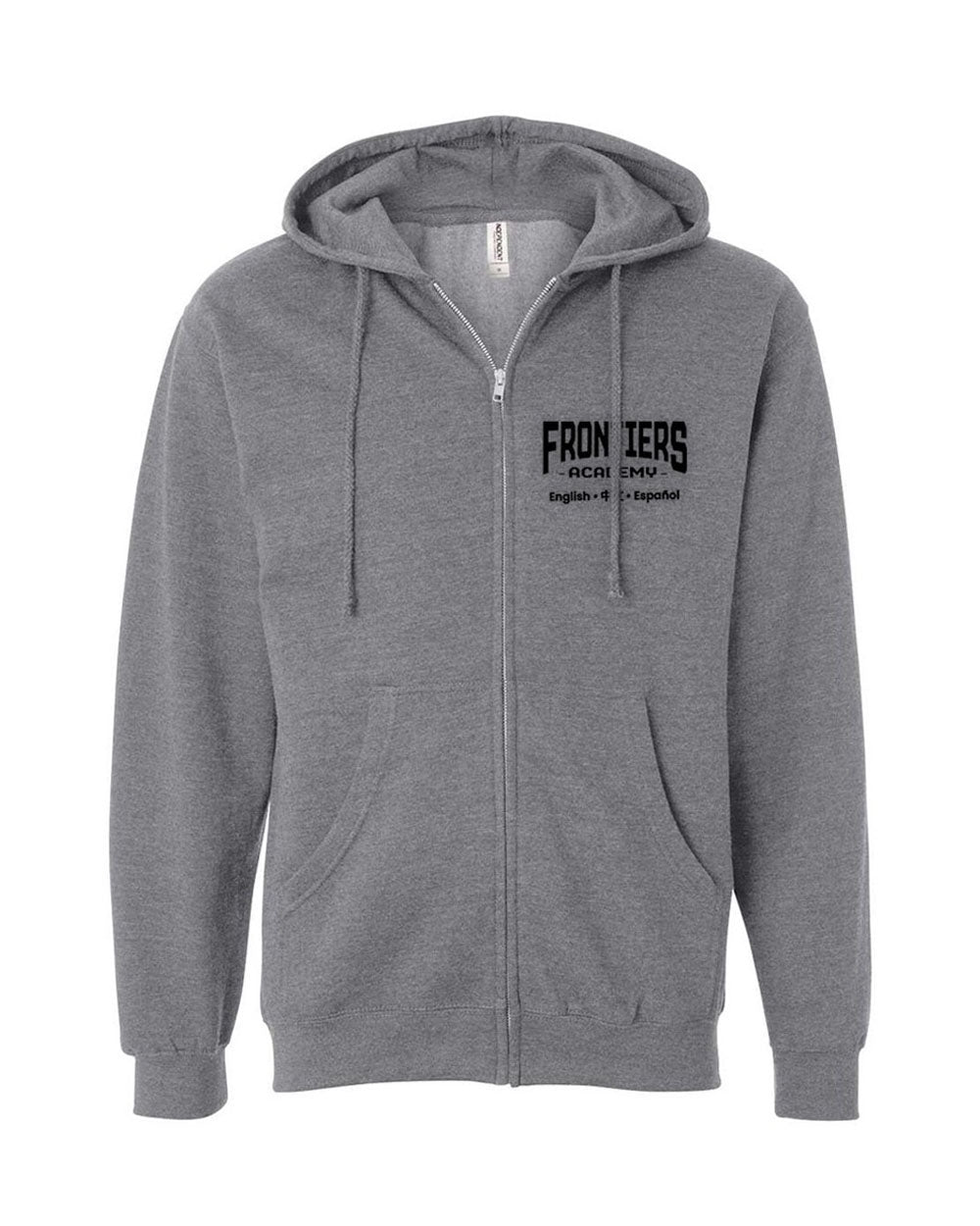 Adult Unisex Midweight Zip-Up Hoodie Grey