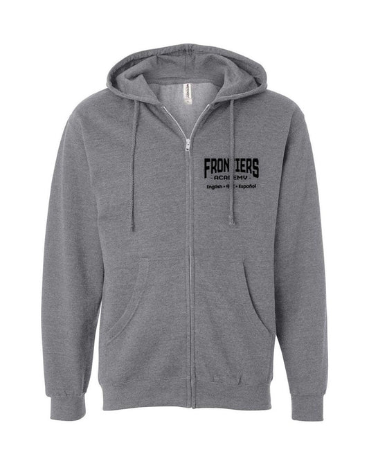 Adult Unisex Midweight Zip-Up Hoodie Grey