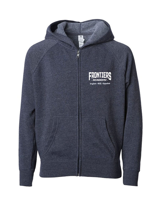 Adult Unisex Soft Blend Lightweight Zip-Up Hoodie Navy