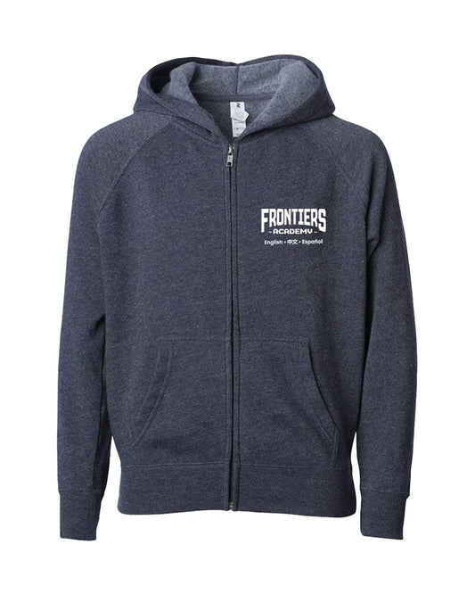 Children Soft Blend Lightweight Zip-Up Hoodie Navy
